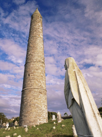 Statue of the Virgin, Round Tower, 30M Tall, Munster, Republic of Ireland (Eire)